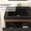Meuble-lavabo mural simple 24 po avec lavabo, armoire de rangement flottante avec lavabo en résine et tiroir à fermeture en douceur, pré-assemblé, noir-2133658386-2133658395-2133658399