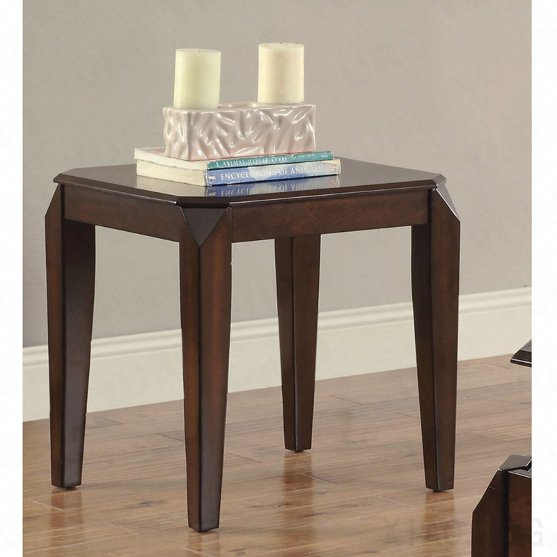 Walnut End Table With Tapered Leg