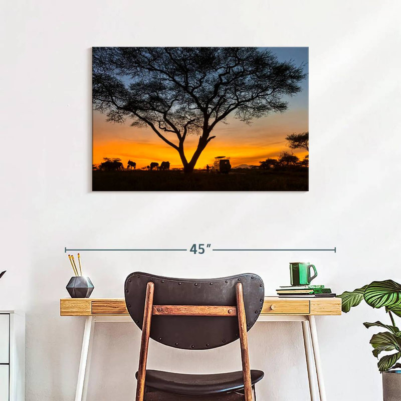 Safari au coucher du soleil à Alvord, H 24 po x l 36 po