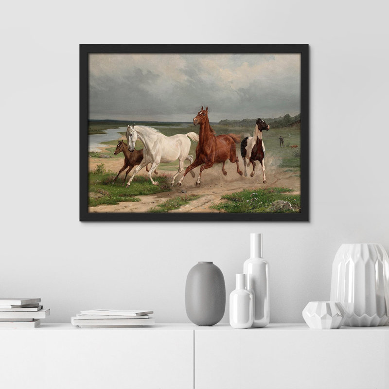 "Course à pied de campagne" sur papier, Noir, H 11 po x l 14 po