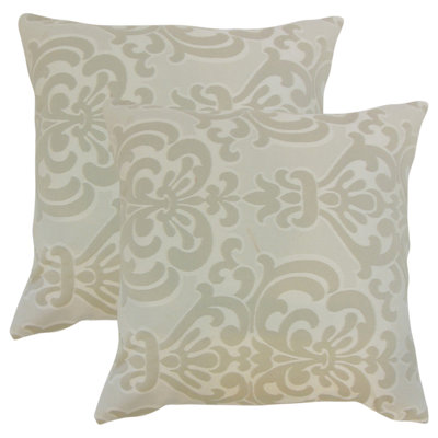 Damask Feather Reversible Throw Pillow