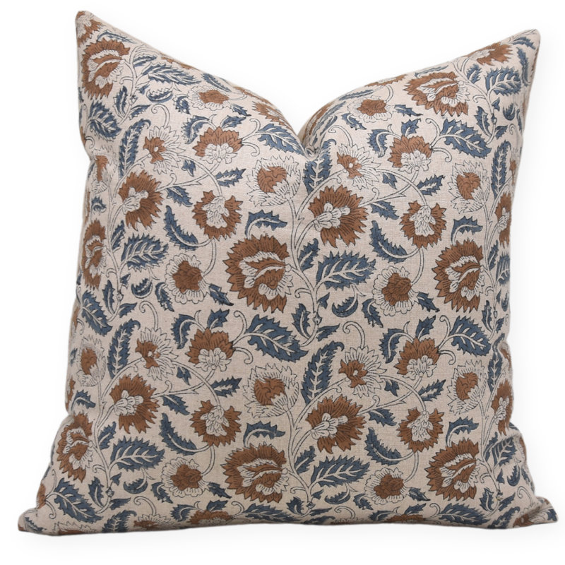 Coussin décoratif en lin avec fermeture à glissière Fabividine Mandakni, H 20 po x l 20 po
