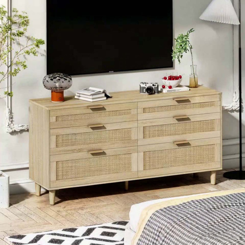 Commode 59 "en rotin avec tiroirs