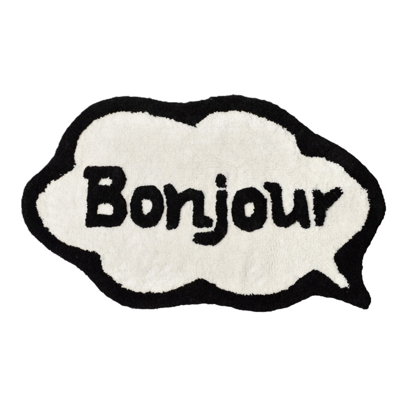 Bonjour Slogan Novelty Bath Mat