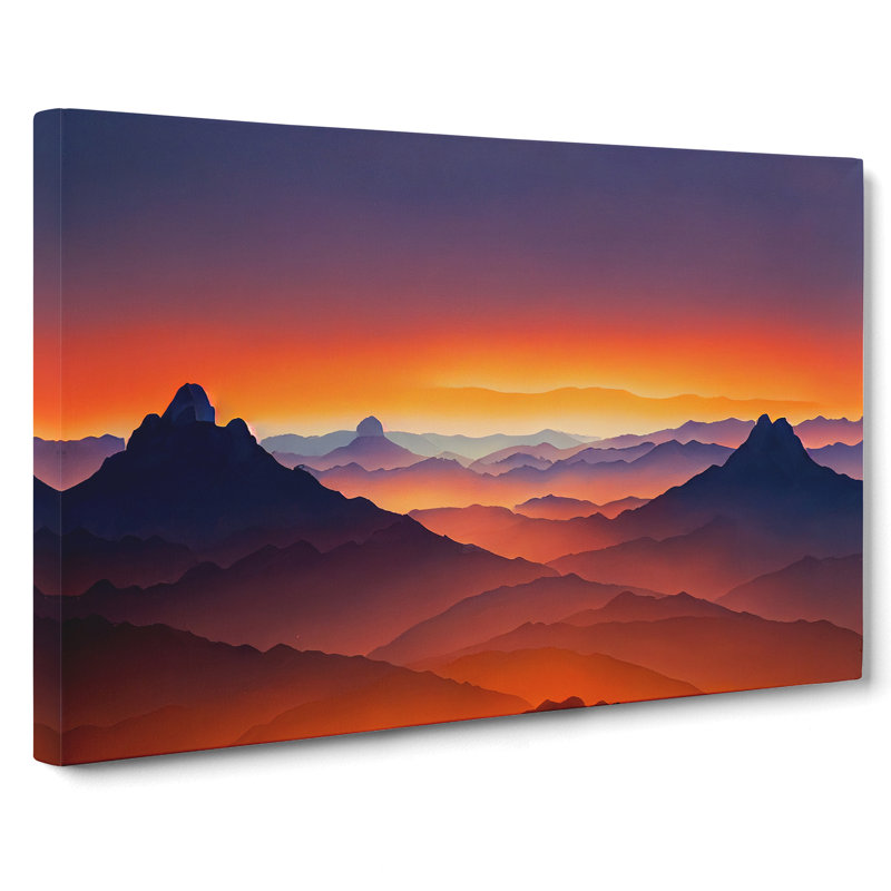 Urban Mountain Sunset - Wrapped Canvas, 35cm H x 50cm W x 3cm D