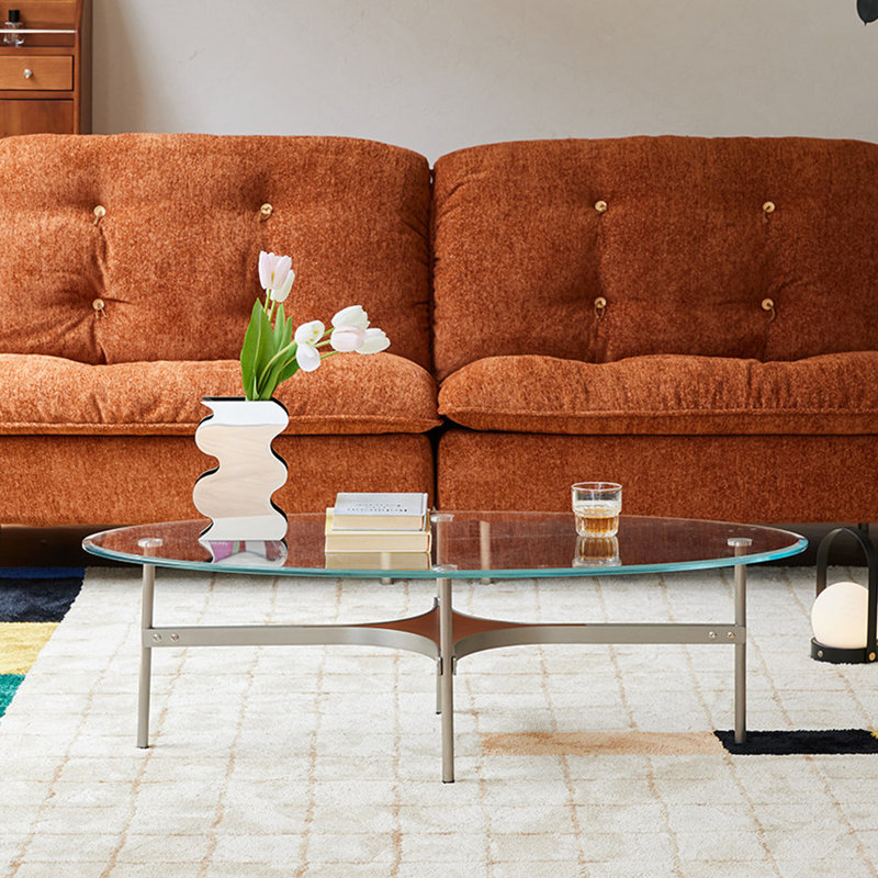 Modern Design Oval Tempered Glass Coffee Table