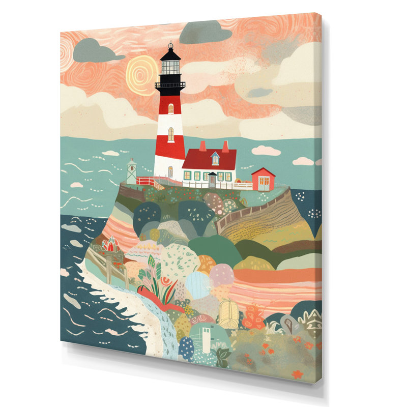 Phare côtier V, Toile tendue, H 32 po x l 16 po x P 1 po