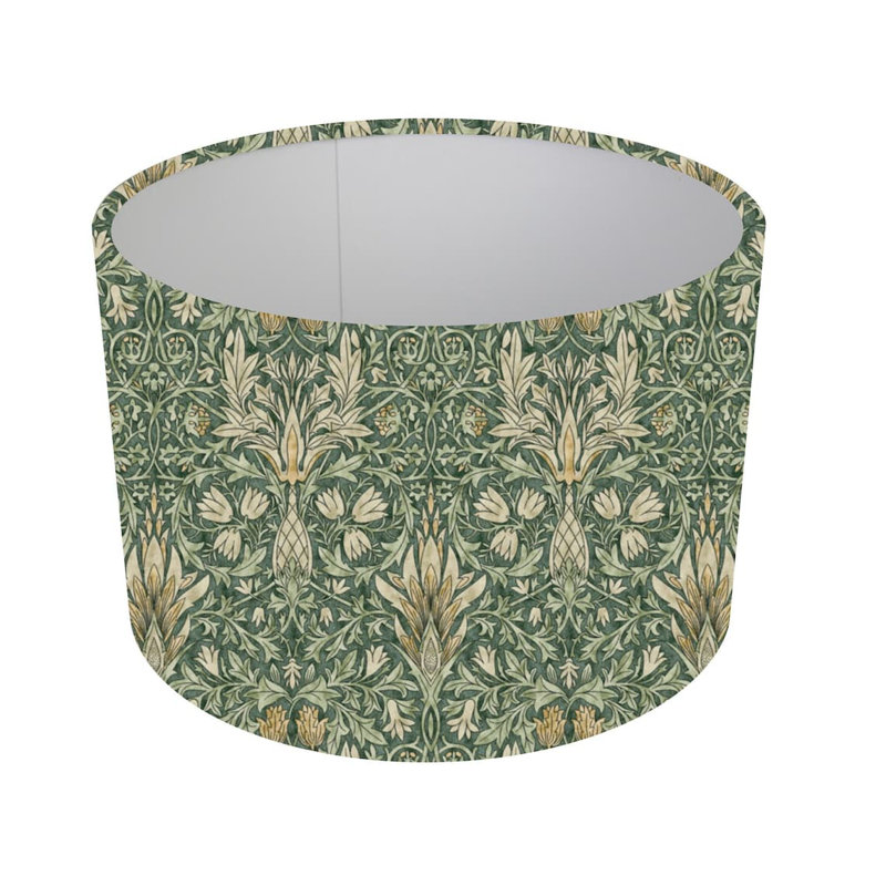 Cotton Drum Lamp Shade ( Screw On ) in Green, 7cm H x 8cm W x 8cm D