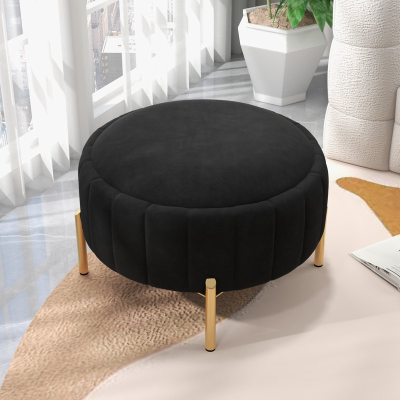 Tabouret de pieds 29 po, Velours noir