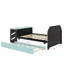 Lit de jour double en bois avec couchette, bureau et port USB-520792037