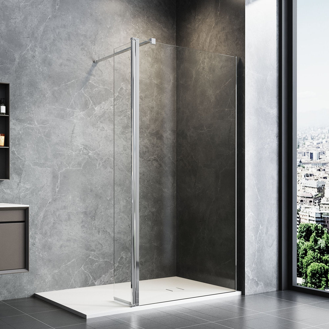 Daylon 1900mm H Pivot Frameless Walk In Glass Screens with Clear Glass