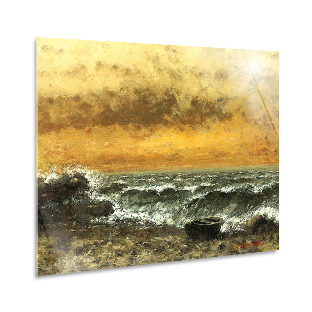 Wandbild Boot am Strand von Gustave Courbet