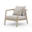 Chaise de patio en teck avec coussins Layne-128596762-128596763