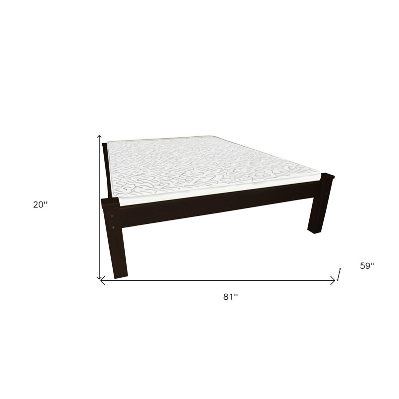 Dark Brown Solid Wood Full Bed Frame