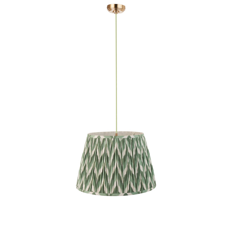 Parksdale 1 - Light Brushed Brass Pendant, Green