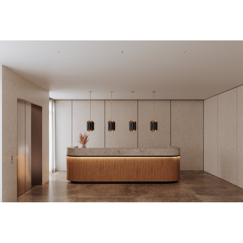 Banks 6 - Light Pendant, Gold Leaf/Black