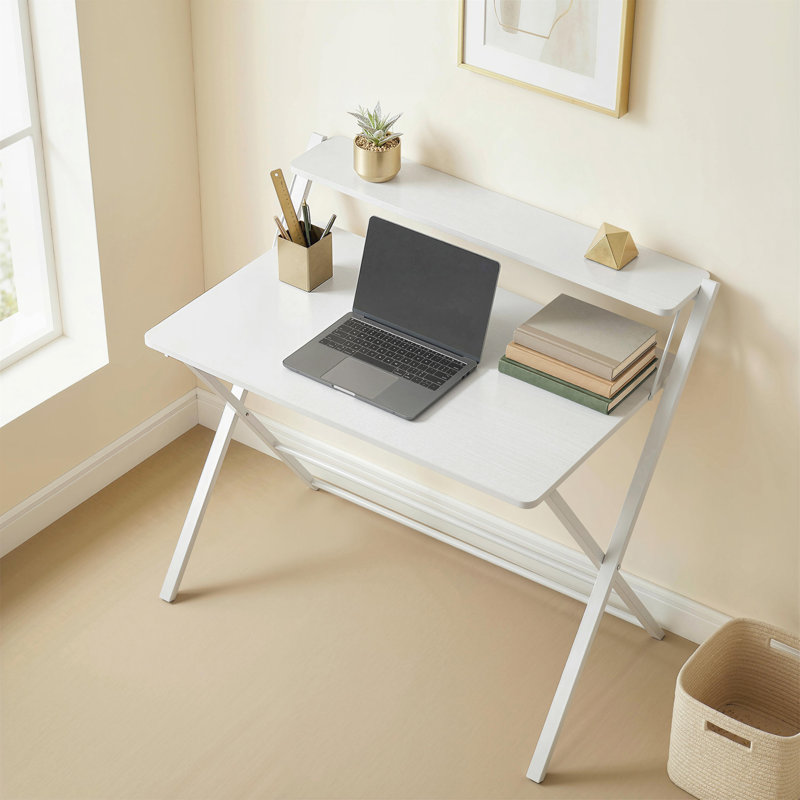 Metal Base Writing Desk, White
