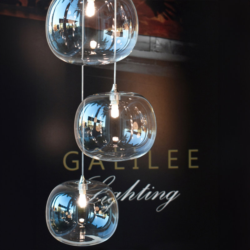 Luminaire suspendu en grappe à 3 lumières Bellagio, Chrome chrome