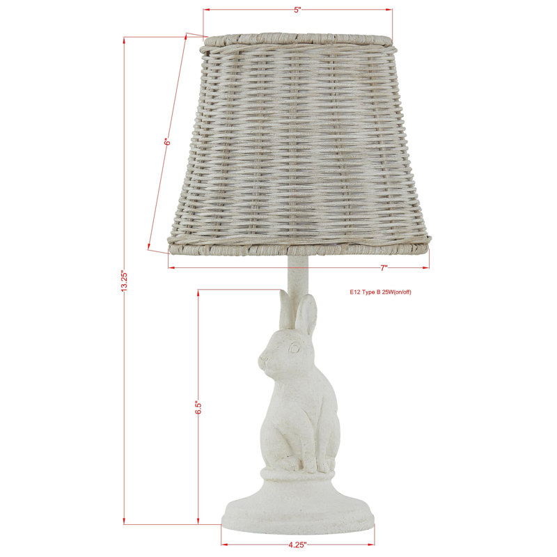 Flora 13" Mini Lamp with Rattan Shade