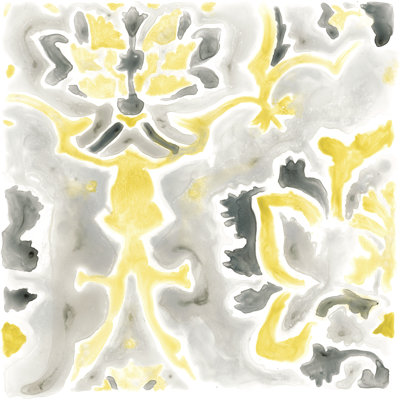 " UA CH Citron Damask Tile IV " by June Erica Vess