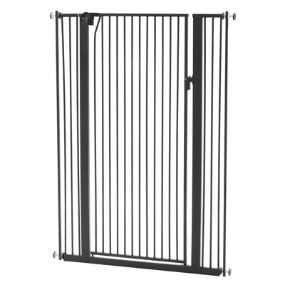 Barrière extra haute pour chat, largeur réglable de 29 à 41 po, barrière pour chien de 56 po de hauteur, avec ensemble de fixation à pression et ensemble de fixation murale, espacement de 1,3 po pour les escaliers, les portes et la maison, noir