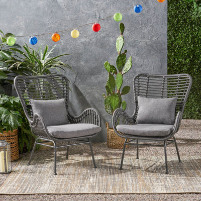 Patio Chair with Cushions (Set of 2)