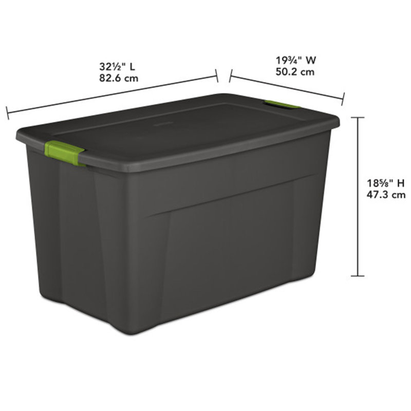 Sterilite 35 Gallon Storage Tote Box with Latching Container Lid, 140, 12