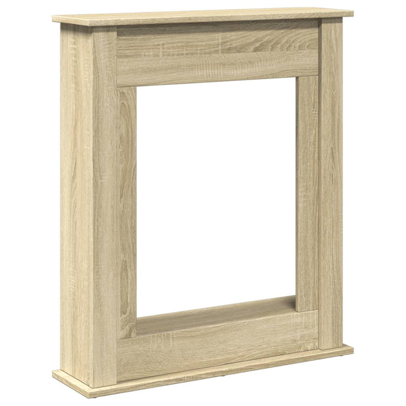 Fireplace Surround 75x87.5 Cm Engineered Wood, 87.5cm H x 75cm W x 20cm D, Sonoma Oak