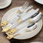 Ensemble de couverts de luxe 20 pièces, ensemble de couverts en acier inoxydable 304 avec accents dorés, ensemble de couverts polis miroir pour un dîner raffiné et des occasions spéciales