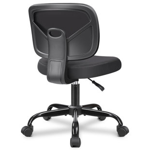 Bossin Office Chair Desk Chair Armless No Wheels, PU Leather Criss