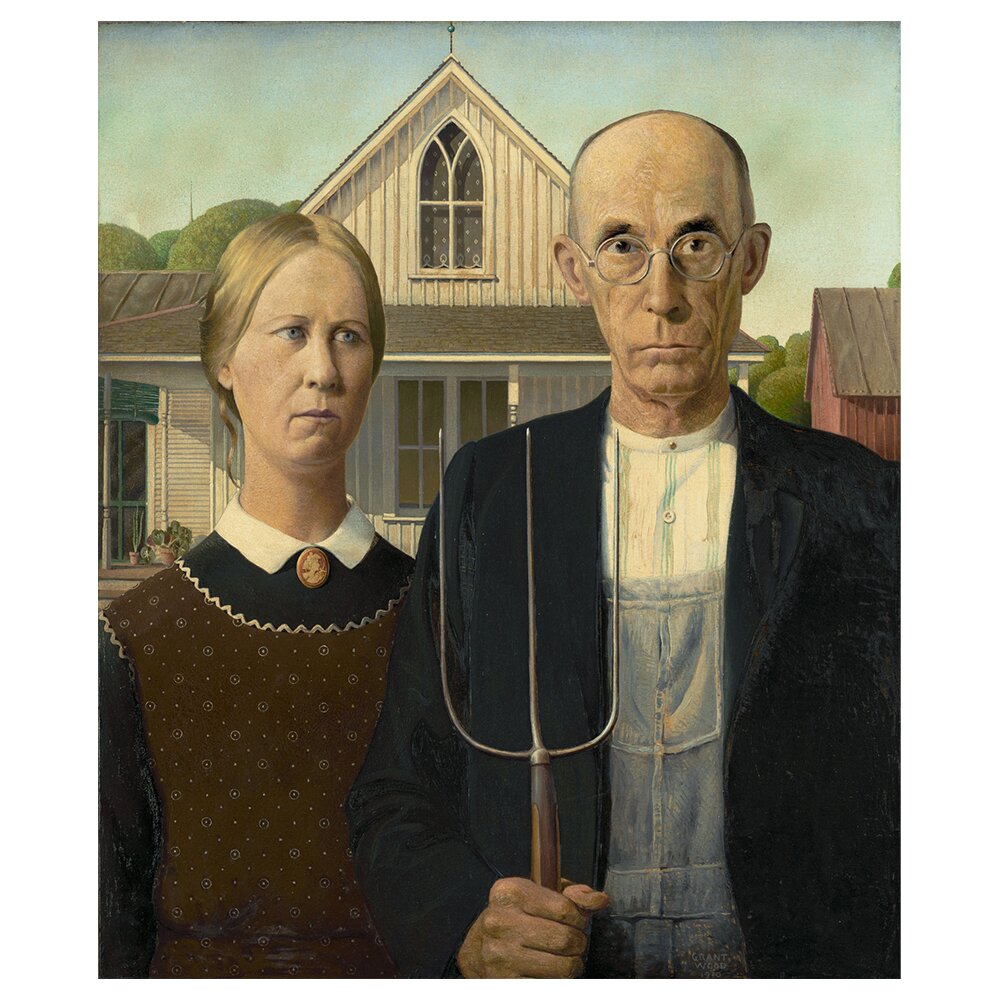 Leinwandbild American Gothic von Grant Wood