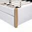 Lin plateforme pleine grandeur rembourré avec pieds de support en bois et lit gigogne simple