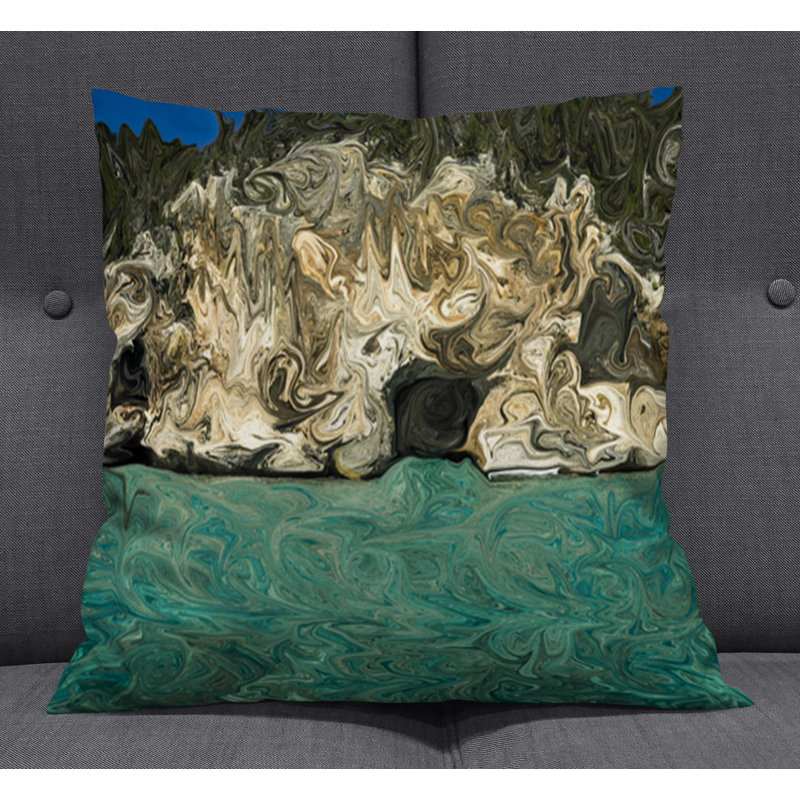 Throw Pillow With Insert, Brown/Green 4, 16"H x 16"W