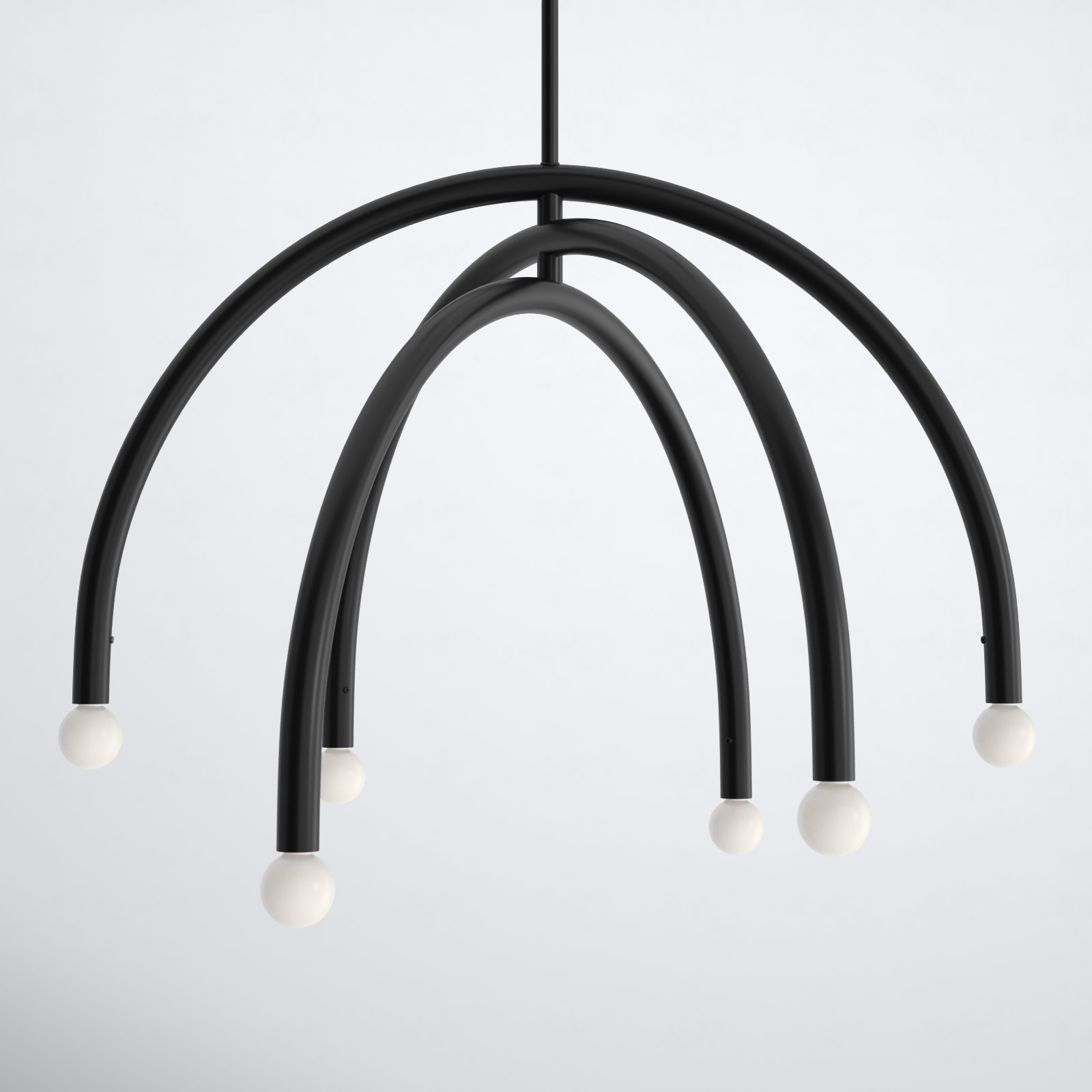Yula 6 - Light Dimmable Chandelier, Matte Black