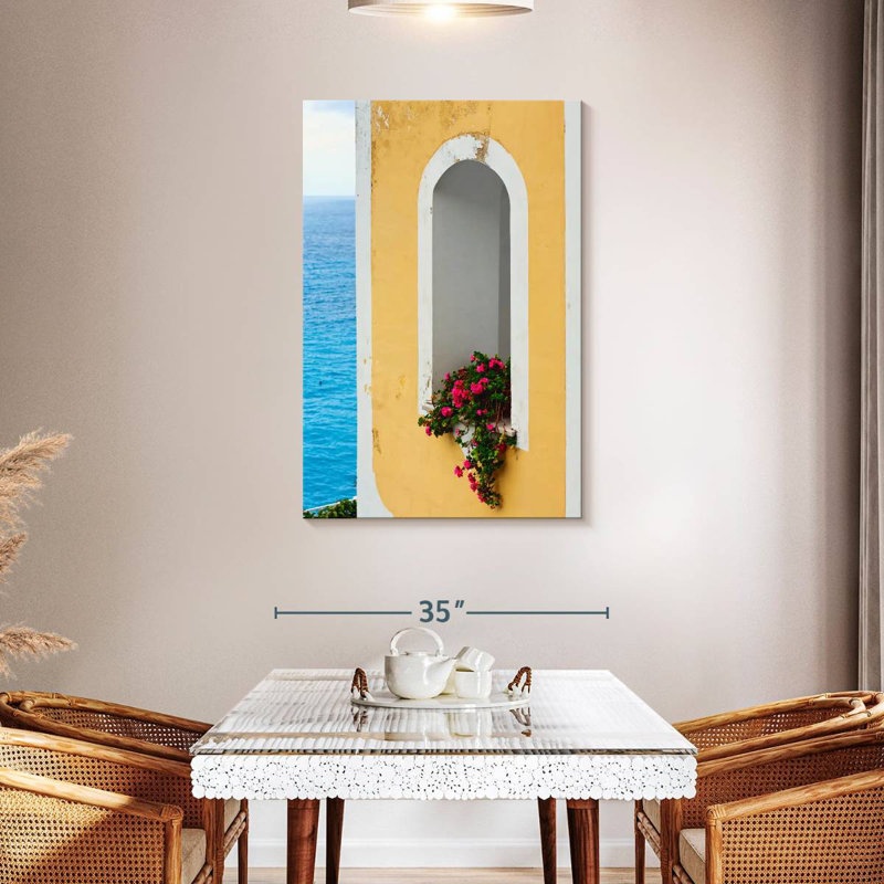 Aime Floral Mediterranean Window, 45" H x 30" W