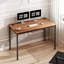 Bureau d'écriture 47 '' Study, poste de travail avec gestion des câbles, bureau d'économie d'espace avec fonctions multiples, bureau de jeu de style industriel moderne, brun rétro-1800255171-1800255196