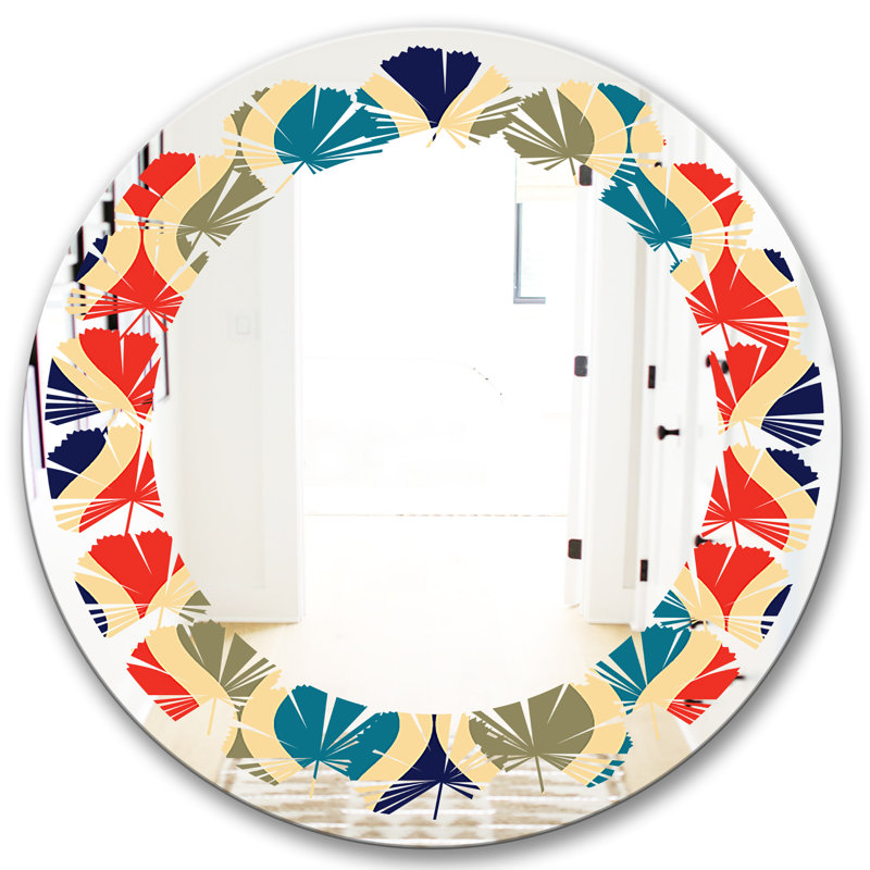 Miroir de meuble-lavabo à motif de feuilles éclectiques en forme de feuilles, 23,6 po x 23,6 po