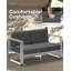 Fauteuil de jardin en aluminium avec coussins de 15 cm d'épaisseur et accoudoirs imitation bois (paquet de 2)-1649757015
