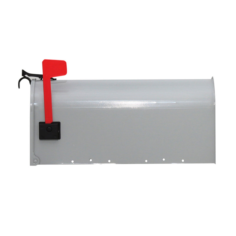 Grayson Medium Gray Steel Post Mount Mailbox
