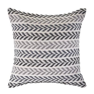 Hand Woven Chevron Textured 100% Cotton Throw Pillow