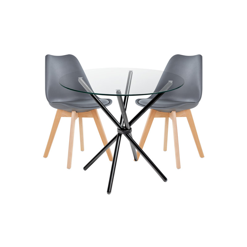 Rehm 4 - Person Dining Set, Grey, Black