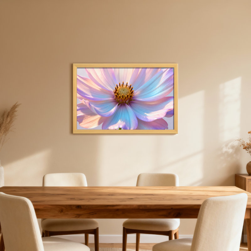 Plantes et fleurs, pétales de fleurs pastel, couleurs douces, centre, H 20 po x l 30 po, Toile tendue, Ne s’applique pas