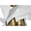 Ventilateur de plafond contemporain Insigna 72 po à six pales en laiton vintage avec pales blanches mates