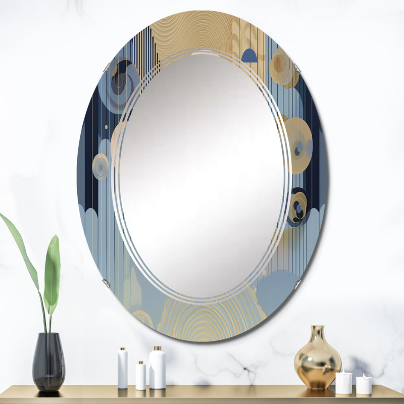 Edur - Miroir mural moderne ovale, 36 po x 24 po