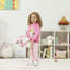 Cheval de loisir licorne en peluche avec roues en bois, sons réels pour enfants, blanc