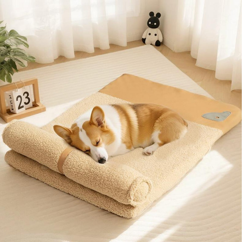 Lit pour chien Fluffy Sleep, Beige, H 5,91 po x l 23,62 po x P 15,75 po