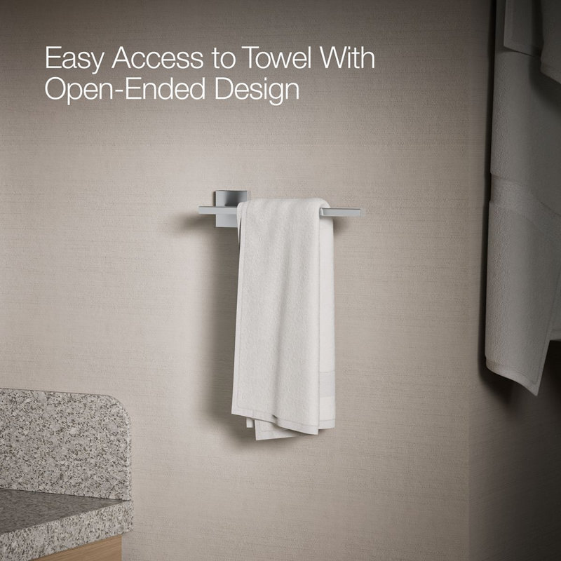 Square Towel Arm, Polished Chrome