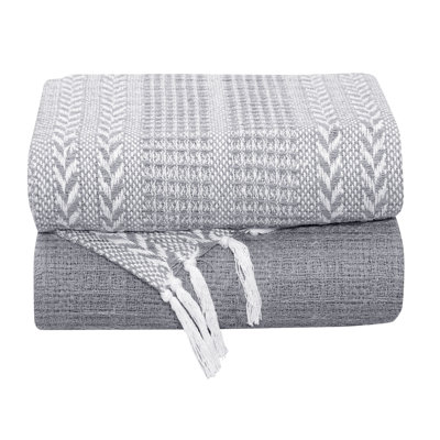 Hand-Woven Cotton Batik Throw Blankets - All-Season - 60" X 50" - Set Of 3