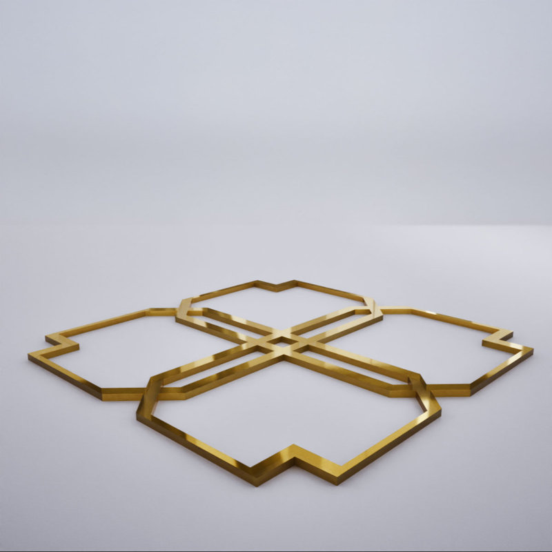 Très petits panneaux muraux décoratifs en acrylique Englewood, l 7 3/8 po x H 7 3/8 po x T 1/8 po, miroir doré, Doré
