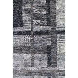 Tapis gris nouvel âge en laine tissé à la main de conception unique 8 pi 1 po x 10 pi 1 po